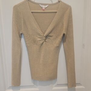 Gold Long Sleeve Knotted Top